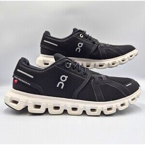 On Cloud 6 Womens Size 8 Black White Running Shoes 3WF10060299
